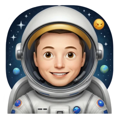Elon Musk in the space Laughing sticker