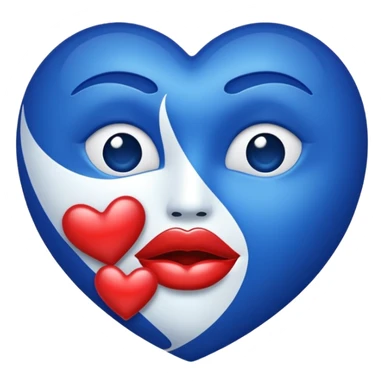 the original kiss mark emoji but instead of it being red it is royal blue  sticker