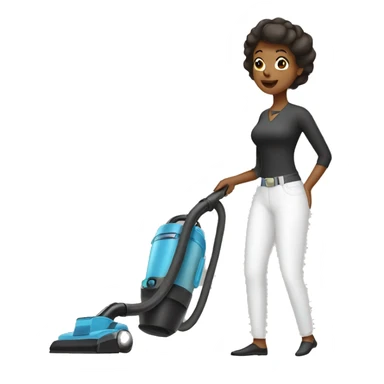Woman using a vacuum sticker