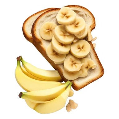 Toasted bread with penut and banana slices on it sticker