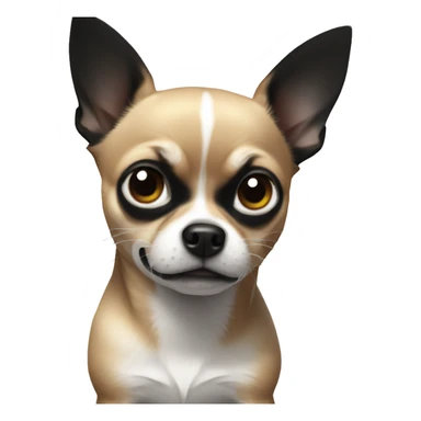 chihuahua black and white and angry sticker