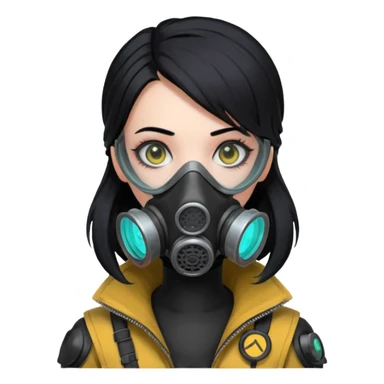 cyberpunk gasmask girl programmer sticker