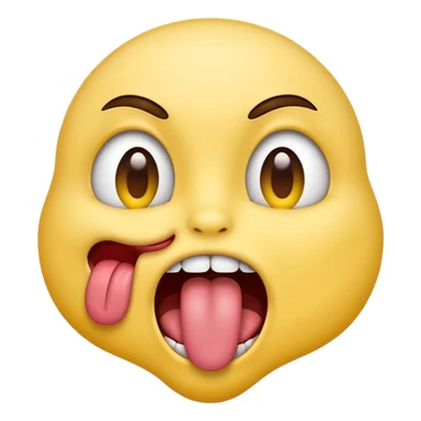An emoji sticking there tongue out and chocking themselves  sticker