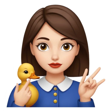 Girl with duck face And italian gest with the end sticker