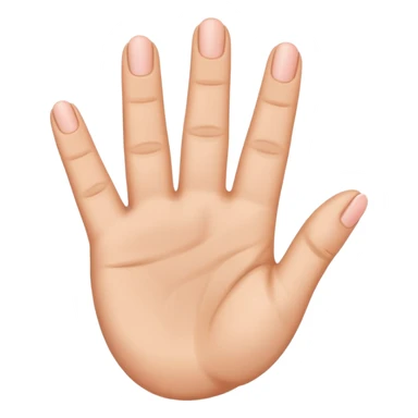 one hand emoji with 3 fingers in the middle up, and the thumb and little finger down, showing that 3 fingers are up sticker