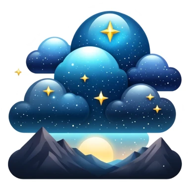 Dark dull divine celestial glistening glossy sparkly shiny glittery scenery  sticker