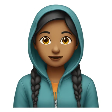 Indian Girl wearing a hoodie sticker