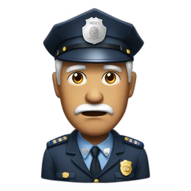 old real person with police cap a bit angry sticker