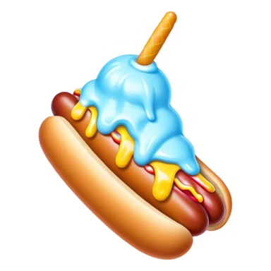 Melting neon ice cream hot dog  sticker