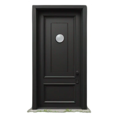 Large windowless rectangular matte black door white th pk ocular handle and a vertical BCD sight Adjace sticker