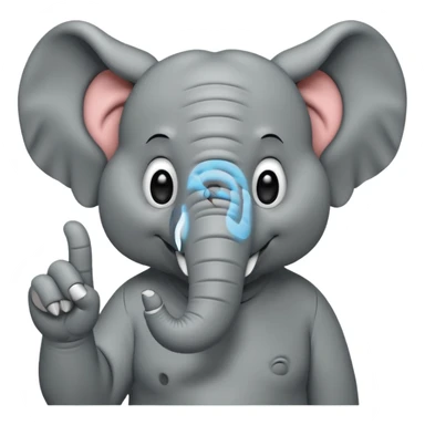 Orta parmak çeken fil sticker