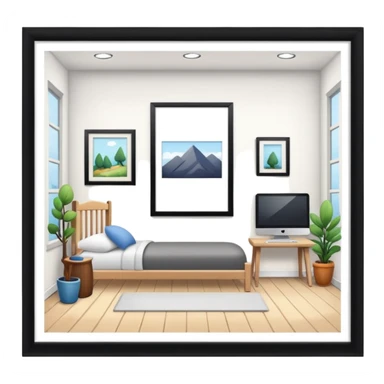 white wood room (cozy art studio) sticker