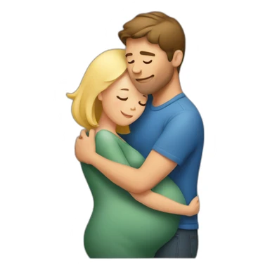 Man hugging pregnant woman sticker