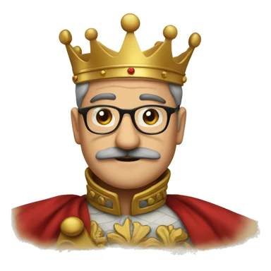 card with the King, the king with round glasses and a moustache sticker