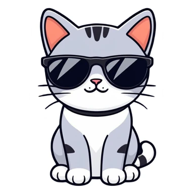 Cool cat with sunglasses  sticker