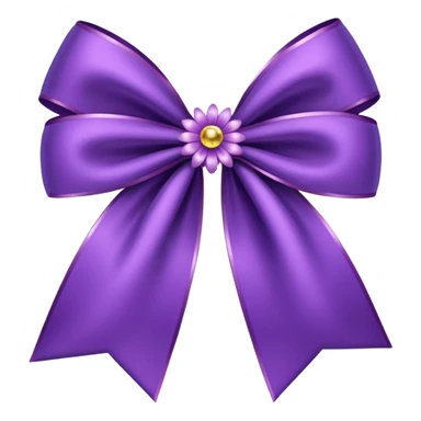 purple flower bow with glitter sticker
