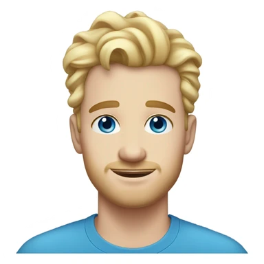 light curl blonde 30yo man blue eyed pale skin sticker