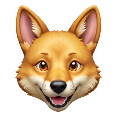 Cinematic Comical Dingo Portrait Emoji, Head tilted dramatically with an exaggeratedly amused expression, featuring a striking sandy fur with wide, expressive amber eyes full of playful disbelief, Simplified yet hilariously expressive features, highly detailed, glowing with a slightly sassy glow, high shine, dramatic yet playful, stylized with an air of cheeky outback mischief, bright and endearing, soft glowing outline, capturing the essence of a spirited and over‐the‐top dingo, so meme‐worthy it feels like it could bark its way into internet fame instantly! sticker