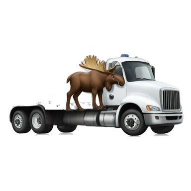 Funny moose driving an 18 wheeler sticker