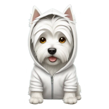 west highland white terrier with hoodie sticker