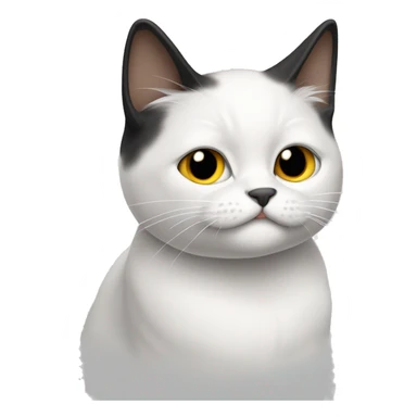 Gato branco com mancha preta no nariz sticker