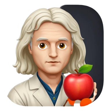 isaac newton hold an apple sticker