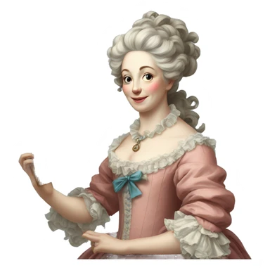 Rococo painting of woman sticker