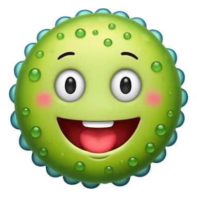 Happy bacteria emoji sticker