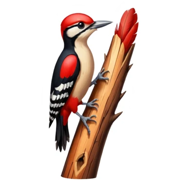 A colorful woodpecker tapping on a tall tree. sticker
