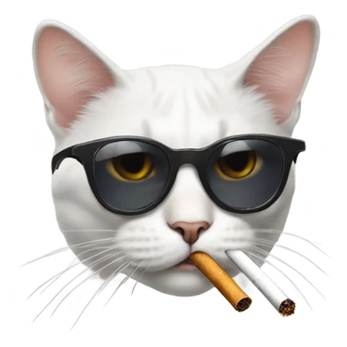 Cat with sunglasses smoking a cigarette  sticker