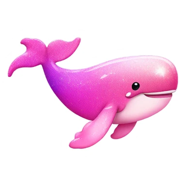 Pink ombre full body whale with glitter & water sticker