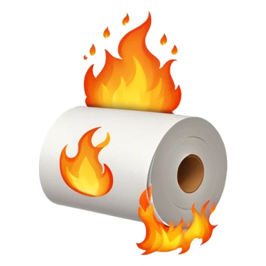 Toilet paper on fire sticker