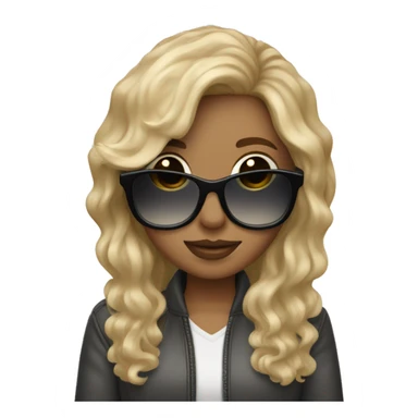 Wavy Dirty blonde hair girl with white sunglasses and a white Stanley  sticker