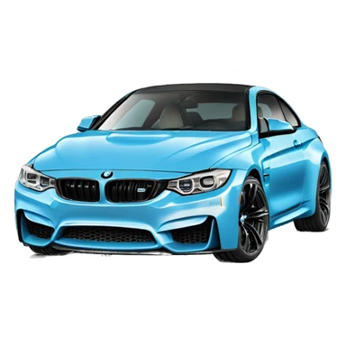 BMW m4 in light blue color sticker