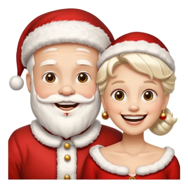 SANTA Y MAMA CLAUSE SONRIENDO CON ORTODONCIA EN DIENTES sticker