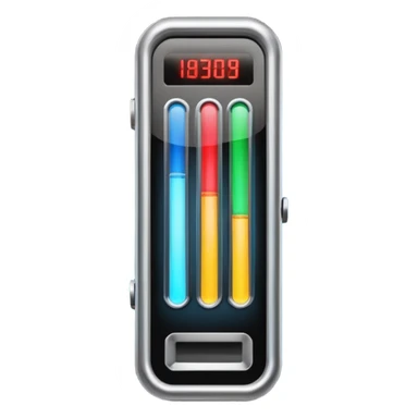 a bar with a meter that has different colors on it  sticker