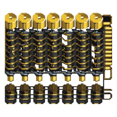 Google quantum computer gold chandelier with disks and tubes sticker