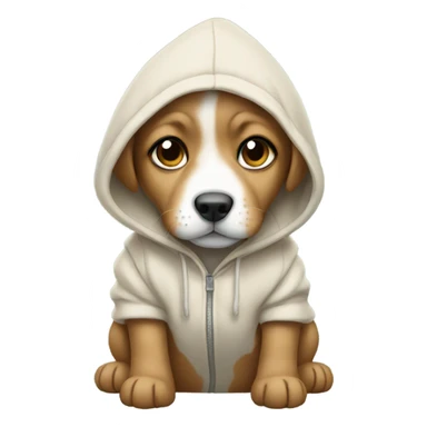 Puppy wearing a hoodie sticker