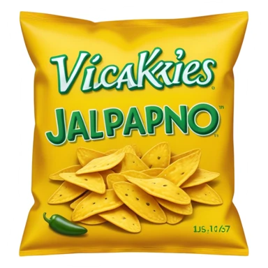Mrs. Vickies bag of jalapeño chips sticker