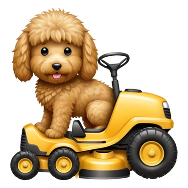 Golden doodle  lawn mower  sticker