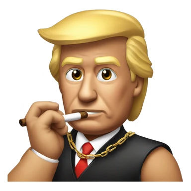 Donald Trump with a chain and cigar  sticker