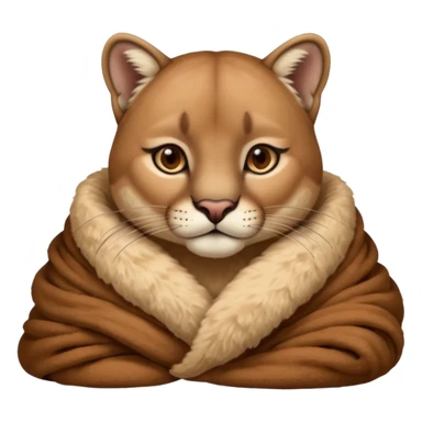 Cozy puma cougar in blanket sticker