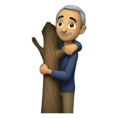 realistic eric zemmour hugging a tree sticker