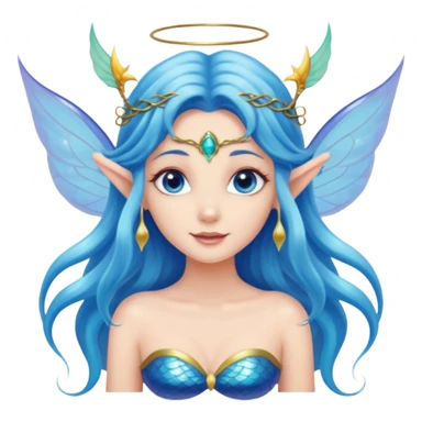 Pretty mermaid with fairy wings and elf ears sticker
