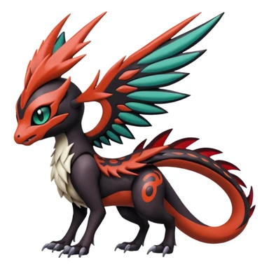 Meloetta-Yveltal-Nargacuga-Noivern-Pokémon-Fakémon-creature sticker