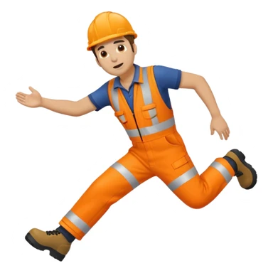 engineer hi-vis orange overalls falling over sticker