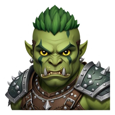 Cinematic Realistic WoW Orc Warrior Portrait, depicted with battle-scarred, rugged green skin and a powerful, muscular build that radiates primal strength. Clad in intricately detailed tribal armor accented with dark leather and iron embellishments in deep, earthy tones, his fierce eyes and determined expression exude honorable might. Rendered with lifelike texture and dramatic natural lighting, high shine, noble and formidable, capturing the essence of a legendary orc champion. sticker