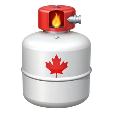 Create a size 420 propane tank emoji that is white with a red lid  sticker