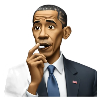 Barack Obama inhaling a ciggy sticker