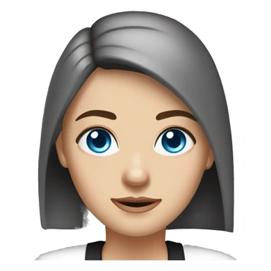 Slavic woman with blue eyes, eyes look up, fair skin, straight gradient medium length hair, eyes makeup, dressed in white T-shirt and office black jacket, one side of hair is tucked behind the ear. sticker